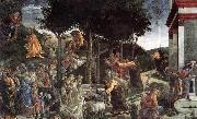 BOTTICELLI, Sandro Scenes from the Life of Moses oil on canvas